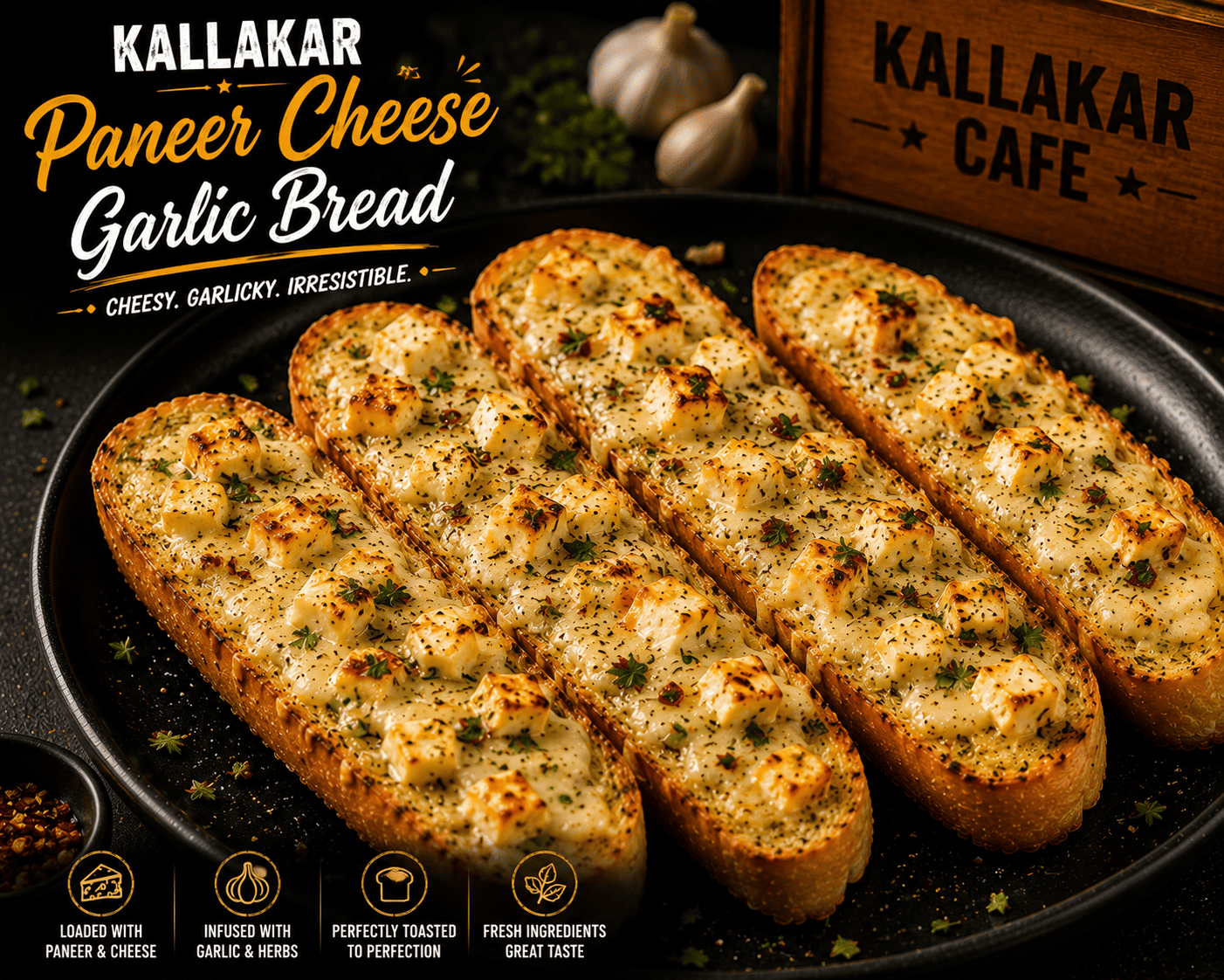 Paneer Cheese Garlic Bread