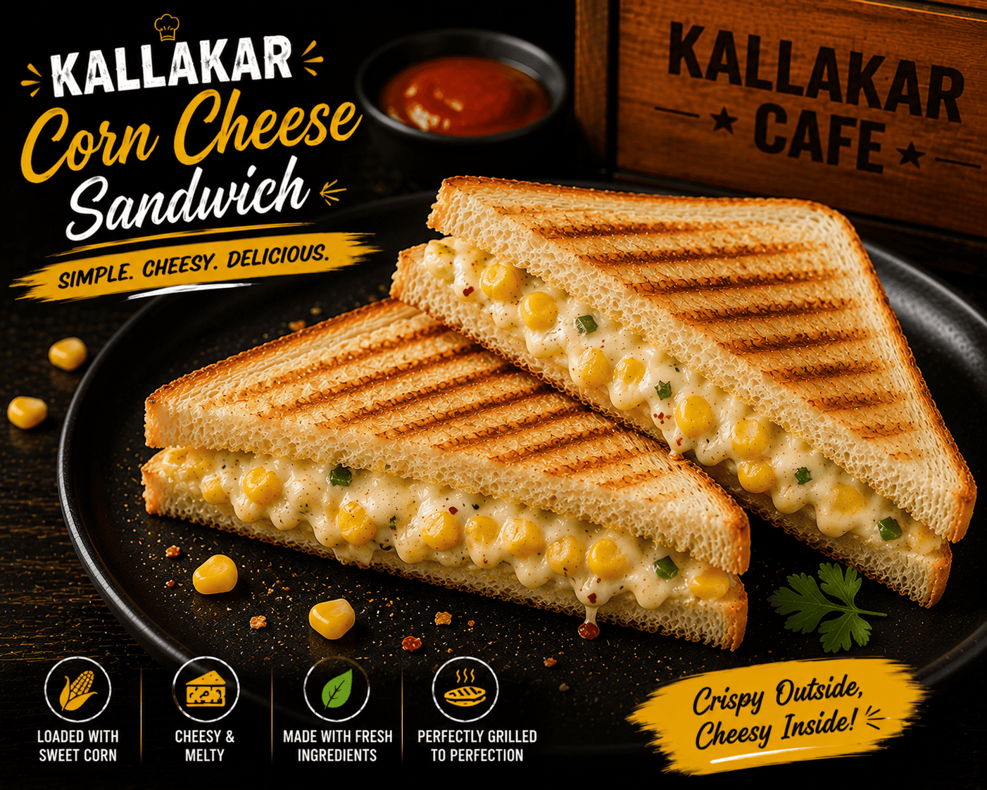 Corn Cheese Sandwich