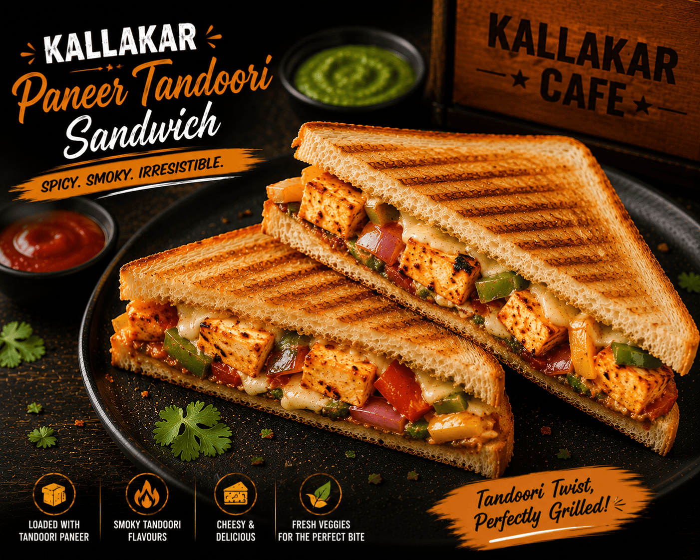 Paneer Tandoori Sandwich
