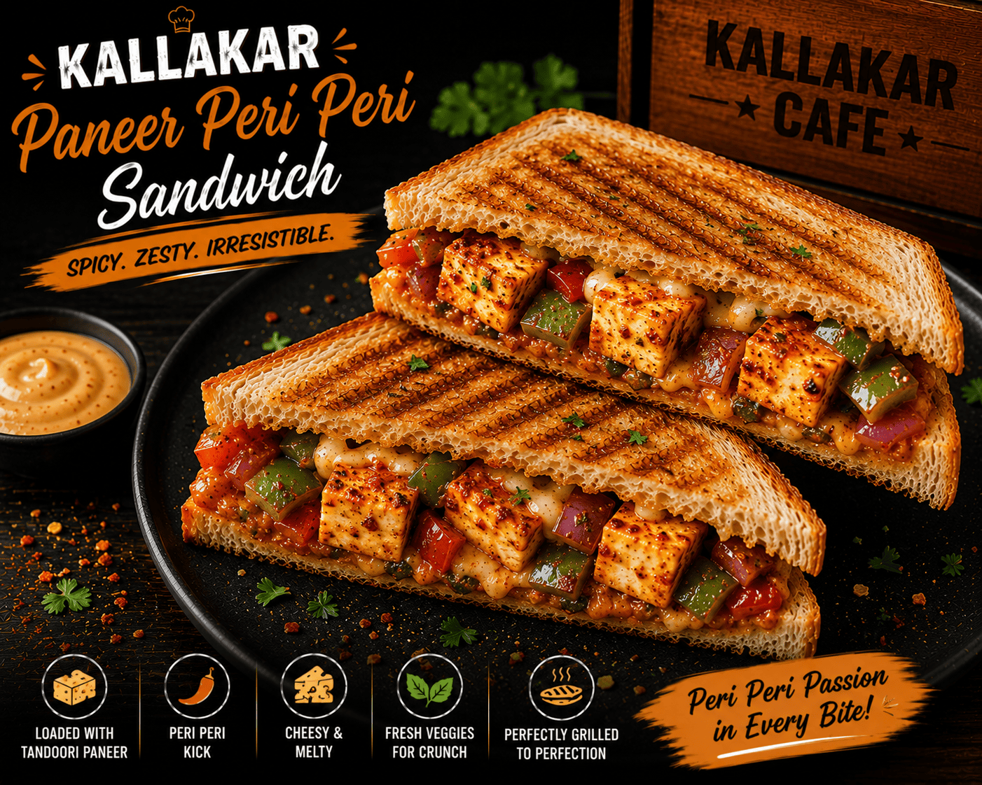 Paneer Peri Peri Sandwich